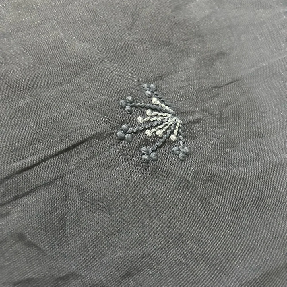 Blue/Gray Embroidered Cotton Duvet Cover